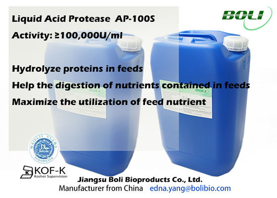 중독적인 유동적 100000u/Ml 산성 프로테아제 효소 동물 사료는 단백질 높은 Ac를 가수분해합니다