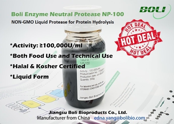 가수분해를 위한 중성단백질가수분해효소 프로테오리틱 효소 NP-100 gmo 아닌 액체