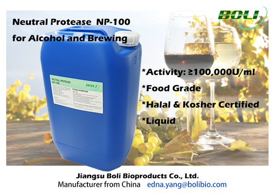 알콜액 100000 U/Ml을 위해 중립적 프로테아제 효소 NP-100을 양조하기