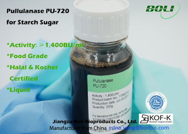 음식 급료 Pullulanase PU-720의 효소 1,400 BU/높은 포도당 시럽의 생산을 위한 식품 산업에 있는 ml