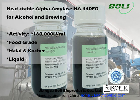 효소 고온 알파-아밀라제 Ha-440fg 160000u/Ml을 양조하는 액체 식품 사용