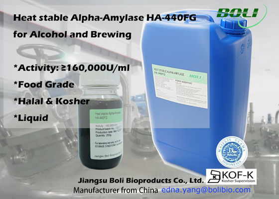효소 고온 알파-아밀라제 Ha-440fg 160000u/Ml을 양조하는 액체 식품 사용